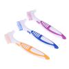 4 Pieces Denture Cleaning Brush Double Sided Denture Toothbrushes Portable False Teeth Brush, 4 Colors view 4