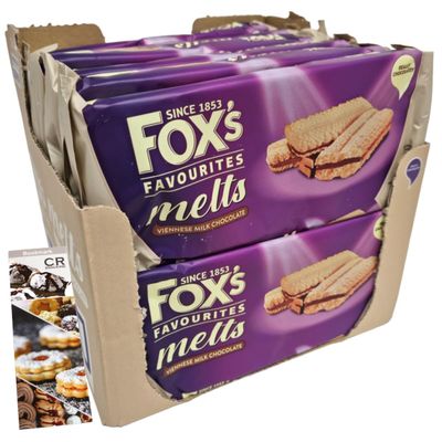 Foxs Milk Chocolate Viennese Biscuits 12 x 120g - Milk chocolate biscuits sandwich to have with your tea or coffee. Delicate biscuits make the perfect afternoon snack.