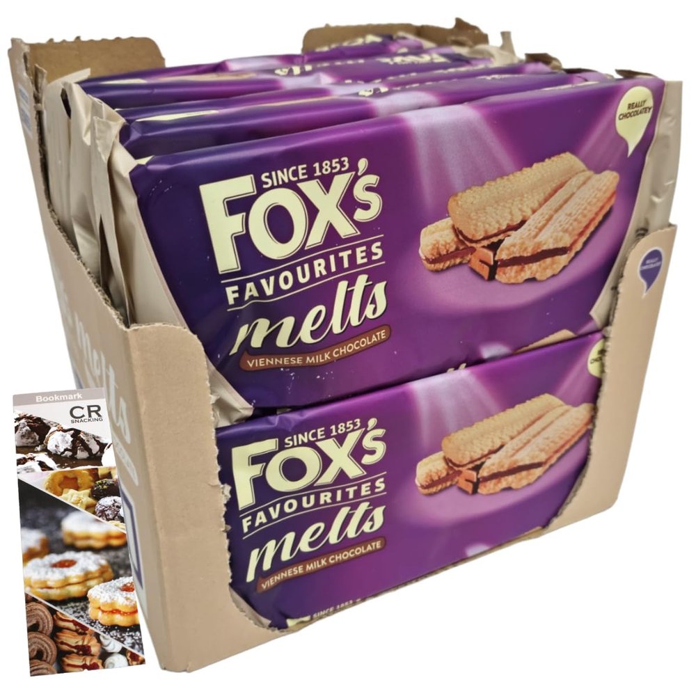 Foxs Milk Chocolate Viennese Biscuits 12 x 120g - Milk chocolate biscuits sandwich to have with your tea or coffee. Delicate biscuits make the perfect afternoon snack.