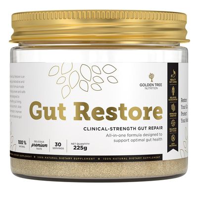 Golden Tree Gut Restore  Gut Health Powder with Inulin, Golden Kiwifruit Extract, Digestive Enzymes and Fibre  Prebiotic Blend for Digestive Support  225 g