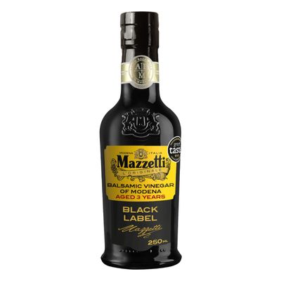 Mazzetti Aged Balsamic Vinegar Of Modena, Sweet, Thick And Rich, Aged In Oak Barrels For 3 Years, Black, 250 ml, Pack of 1