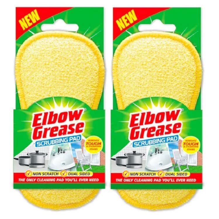 2X Non Scratch Dual Sided Abrasive Polyester Scrubbing Cleaning Pad, Oven/Bathroom/Kitchen Cleaner; Non-Scratch, Dual Sided Reusable Polyester Scourer Sponges for Household Use,Yellow