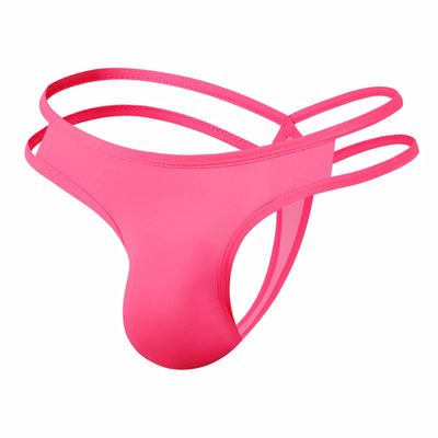 Addfect Men's G-String Briefs Erotic Thong Ice Silk Thin Underwear High Elasticity Sexy Slip Thong Low Waist Underpants Large Pocket Slip Bodysuit Lingerie, pink, L