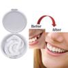 2 Pairs Veneers Snap in Teeth Fake Teeth Snap on Veneers Smile, Denture Teeth Veneer, Top and Bottom Comfort Fit Flexible Teeth, Instants Veneers Denture view 2