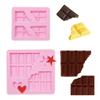 Chocolate Silicone Molds, 2 Pcs of Half Chocolate Shape Fondant Molds for Cake Decor, Cupcake Topper, Candy Soap Clay Decoration view 1