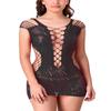 Women's Polyamide Spandex Solid Above Knee Baby Doll Lingerie (Black Free-Size) view 1