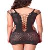 Women's Polyamide Spandex Solid Above Knee Baby Doll Lingerie (Black Free-Size) view 2