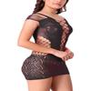 Women's Polyamide Spandex Solid Above Knee Baby Doll Lingerie (Black Free-Size) view 4
