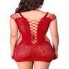 Women's Polyamide Spandex Solid Above Knee Baby Doll Lingerie (Red Free-Size) view 2