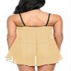 Women's Polyamide Spandex Floral Above knee Baby Doll (Beige (Black) view 2
