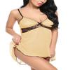 Women's Polyamide Spandex Floral Above knee Baby Doll (Beige (Black) view 3