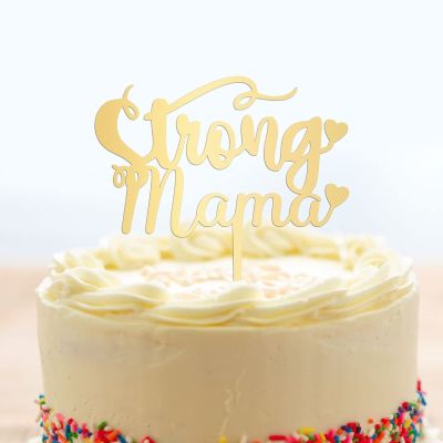 Happy Mother's Day Cake Topper Mirrored Gold Acrylic Cake Topper Mum Mom Cake Topper Mother's Day Gift Mom Birthday Party Decorations