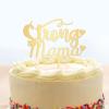 Happy Mother's Day Cake Topper Mirrored Gold Acrylic Cake Topper Mum Mom Cake Topper Mother's Day Gift Mom Birthday Party Decorations view 1