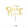 Happy Mother's Day Cake Topper Mirrored Gold Acrylic Cake Topper Mum Mom Cake Topper Mother's Day Gift Mom Birthday Party Decorations view 4