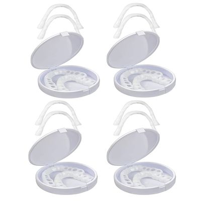 XZLZMD Silica Prosthesis Top and Bottom Tooth Dentures Reusable Care Veneers Cosmetic Natural Color Lnstant repair of Cracked or Missing Dental for Perfect Smile,4 pair