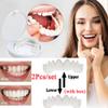 XZLZMD Silica Prosthesis Top and Bottom Tooth Dentures Reusable Care Veneers Cosmetic Natural Color Lnstant repair of Cracked or Missing Dental for Perfect Smile,4 pair view 2
