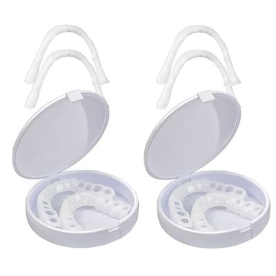 XZLZMD Silica Dentures Top Bottom Dental Prostheses Lnstant repair of Cracked or Missing Dental Prosthesis Cosmetic Natural Color Lnstant Veneers,2 pair