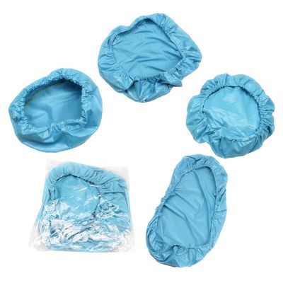 4PCS Protective Full Dental Chair Cover/Advanced Milk Silk + TPU + Composite Film Waterproof Material Blue