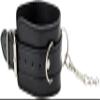 Ouch! Bonded Leather Collar with Hand Cuffs - with Adjustable Straps and Chain view 2