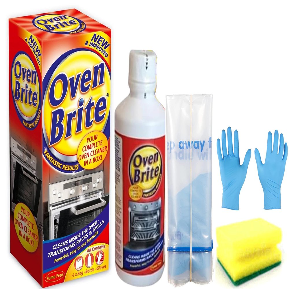 Oven Cleaner- Heavy Duty Oven Cleaning Kit - 500 ml Bottle Bags for Rack and Gloves Included - Complete Oven Cleaner Set- with Degreaser Sponge