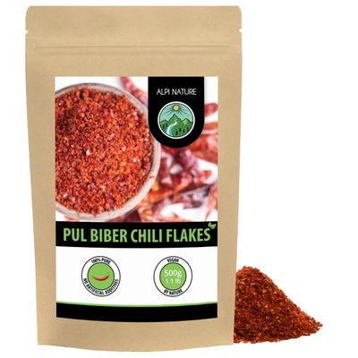 Alpi Nature Pul Biber 500g 1.1 lb, Pul Biber Chilli Flakes, Chilli Peppers Crushed for Cooking