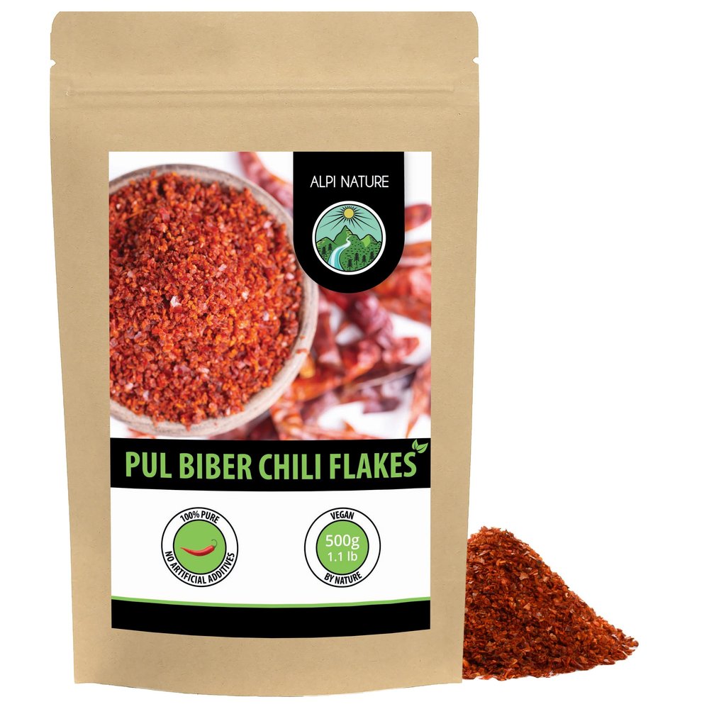 Alpi Nature Pul Biber 500g 1.1 lb, Pul Biber Chilli Flakes, Chilli Peppers Crushed for Cooking
