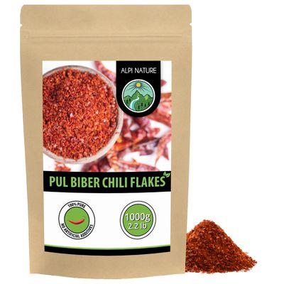 Alpi Nature Pul Biber 1kg 2.2 lb, Pul Biber Chilli Flakes, Chilli Peppers Crushed for Cooking