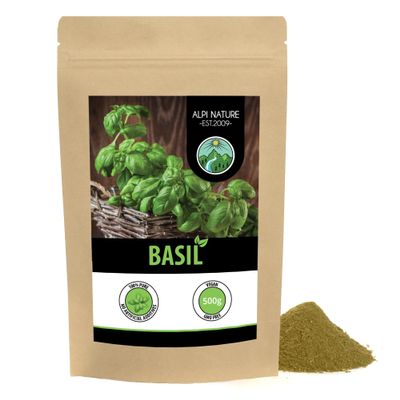 Alpi Nature Dried Basil 500g 1.1 lb, Dried and Ground Basil Leaves, Italian Seasoning