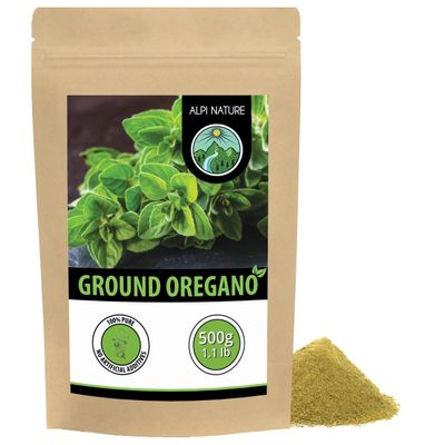 Alpi Nature Oregano Ground 500g 1.1 lb, Dried Ground Oregano Herb for Cooking, Pasta and Pizza