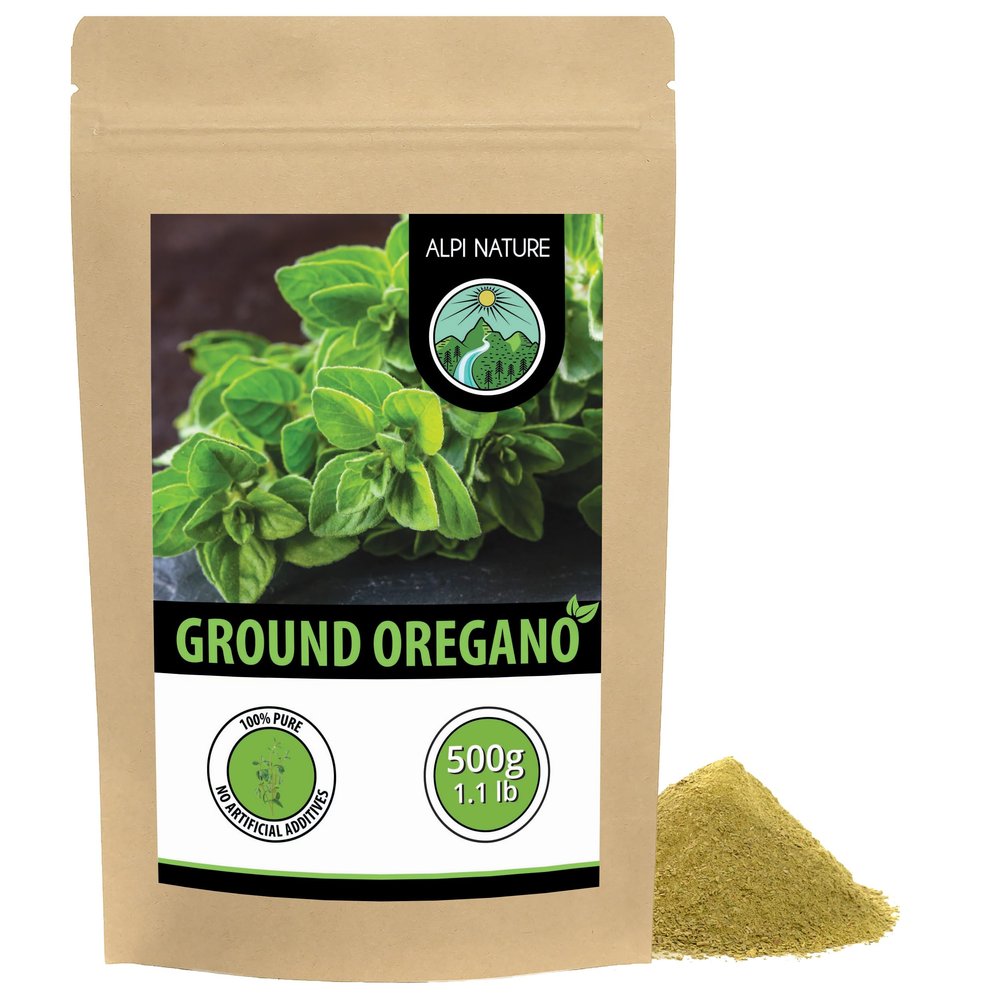 Alpi Nature Oregano Ground 500g 1.1 lb, Dried Ground Oregano Herb for Cooking, Pasta and Pizza