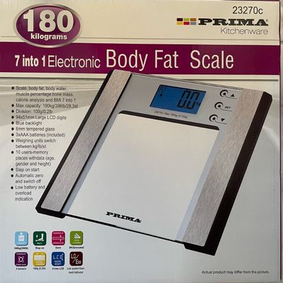 Prima 7 into 1 Electronic Bathroom BMI Weight Body Fat Scales