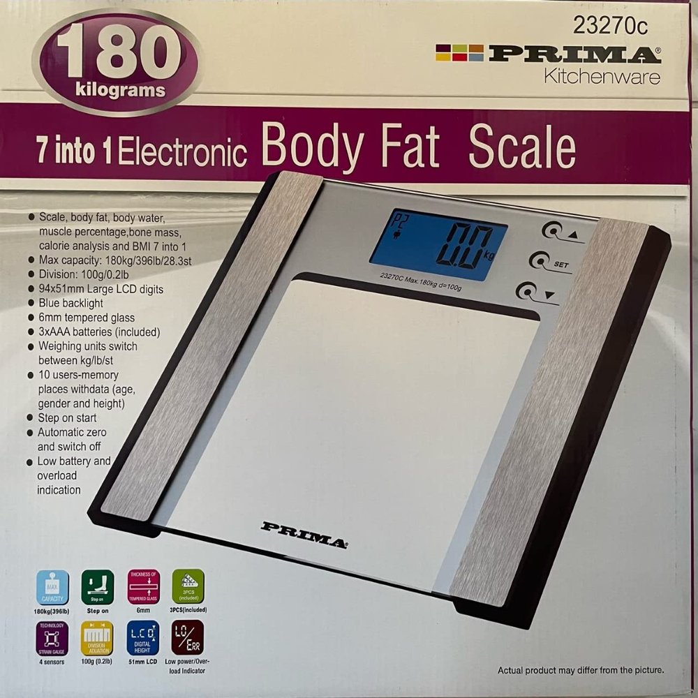 Prima 7 into 1 Electronic Bathroom BMI Weight Body Fat Scales