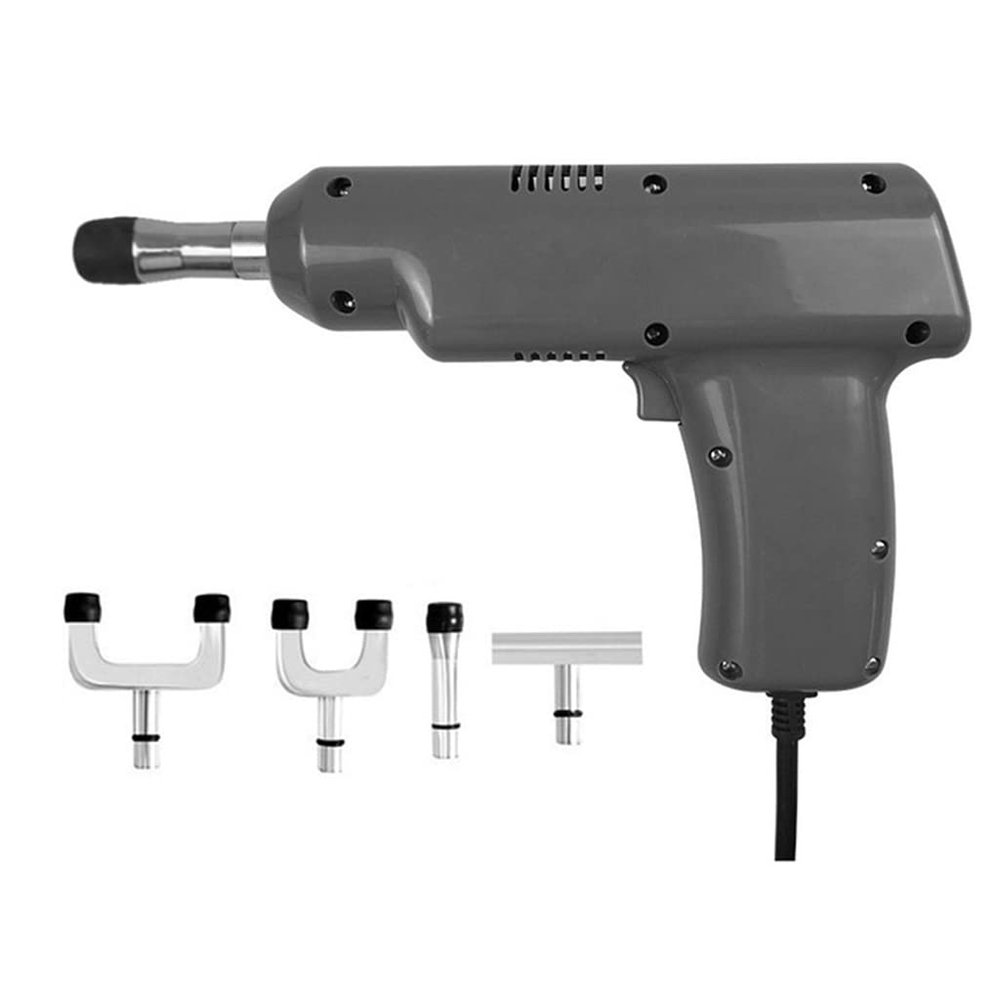 TOP1US Spine Activator Electric Chiropractic Adjusting Tool with 4 Massage Heads,LED Therapy Massager,Good for Scoliosis Thoracic Spondylosis Cervical Spondylosis(450N, Gray)
