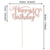 Rsstarxi 1 Pack Happy 40th Birthday Cake Topper Rose Gold Glitter Number 40 Forty Years Old Birthday Cake Pick Decoration For 40th Birthday Celebrating Anniversary Party Supplies. view 2