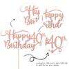 Rsstarxi 1 Pack Happy 40th Birthday Cake Topper Rose Gold Glitter Number 40 Forty Years Old Birthday Cake Pick Decoration For 40th Birthday Celebrating Anniversary Party Supplies. view 3