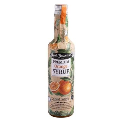 Drink Botanicals Orange Syrup Puree | Made from Orange Pulp & Juice | Natural Fruit Content Puree| Flavored Syrup | 30 Servings 500ML Glass Bottle