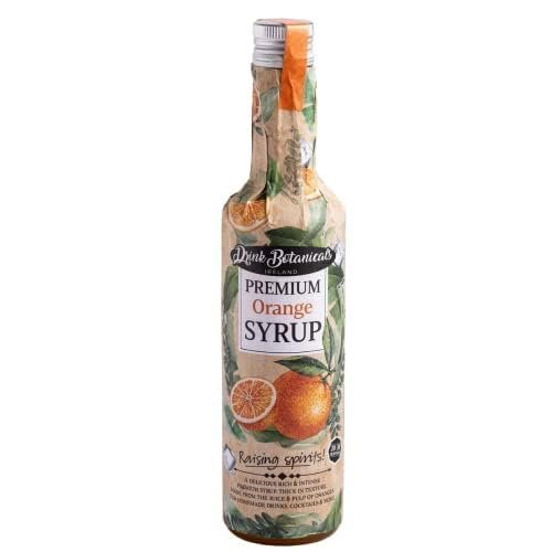 Drink Botanicals Orange Syrup Puree | Made from Orange Pulp & Juice | Natural Fruit Content Puree| Flavored Syrup | 30 Servings 500ML Glass Bottle