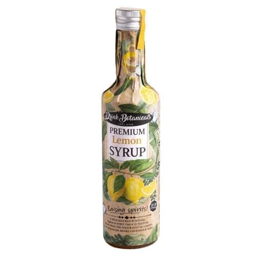 Drink Botanicals Ireland Lemon Syrup | For Flavouring Beverages | Made from Lemon Juice & Pulp | Natural Fruit | Flavoured Syrup for Beverages |100% Natural | 30 Servings 500ML Glass Bottle