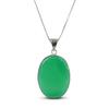 Frienemy Presents AAA Green Onyx Pendant Oval Shape Crystal Stone Locket - Pendant with Metal Chain for Reiki and Crystal Gemstone for Unisex (Color : #Frienemy-777 view 1