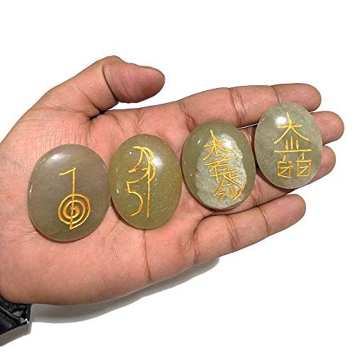 Frienemy Presents Green Jade Reiki Symbol Set Reiki Symbol Crystal Set Reiki Symbol Stone Reiki Symbol Set 4 Pc for Reiki and Crystal Stones (Color : #Frienemy-110