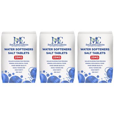 25 Kg Salt Tablets | Water Softener | Food Grade | Compatible to All Water Softner Machines 100% Genuine British Salt Tablet, Tablet Salt of Premium Quality (3 Bags)
