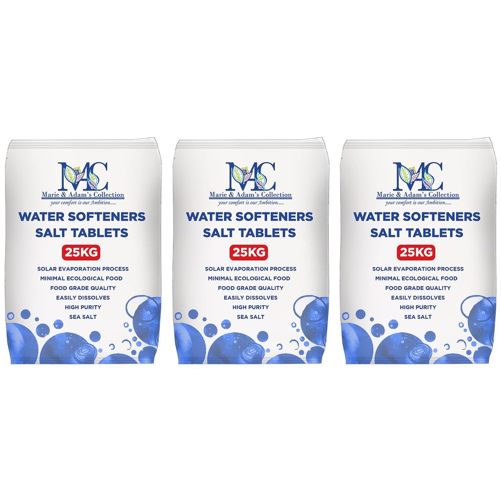 25 Kg Salt Tablets | Water Softener | Food Grade | Compatible to All Water Softner Machines 100% Genuine British Salt Tablet, Tablet Salt of Premium Quality (3 Bags)