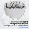 Anakel Home Replacement Hair Removal Head 81533164 Compatible with Braun Silkepil 7, Silkepil 9, Xpressive and SensoSmart, Extra Wide Head, White view 2