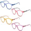 HEEYYOK Reading Glasses for women,+1.25 Readers glasses for women,retro Round Frame,Spring Hinges Includes 4 Pouch view 2
