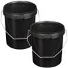 10 Litre & 25 Litre BLACK Plastic Bucket with Metal & Plastic Handles, Hard Wearing Bucket With Lids (5, 25L) view 3