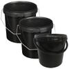 10 Litre & 25 Litre BLACK Plastic Bucket with Metal & Plastic Handles, Hard Wearing Bucket With Lids (10, 25L) view 1