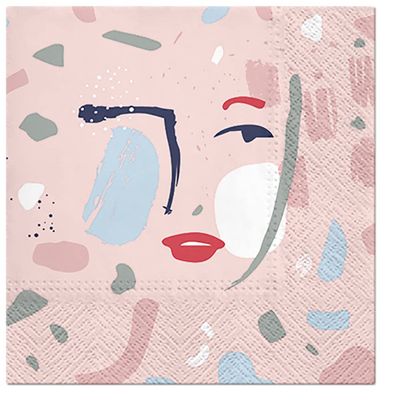 3-Ply Fluid Forces Decoupage Tissue Paper Napkins Serviettes 33cm x 33cm - Pack of 20 (Face Shape)