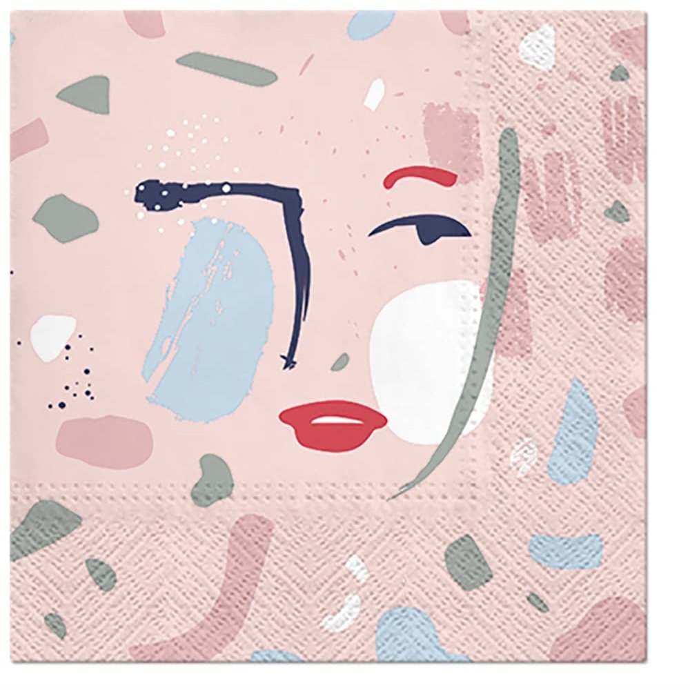 3-Ply Fluid Forces Decoupage Tissue Paper Napkins Serviettes 33cm x 33cm - Pack of 20 (Face Shape)