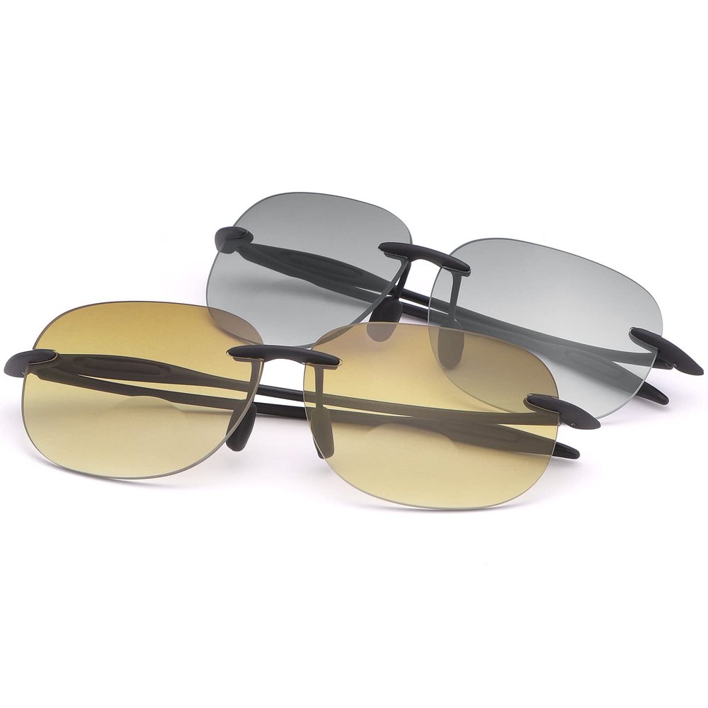 2 Pairs Rimless Bifocal Reading Sunglasses UV400 Protection Sports Outdoor Unisex Sun Readers Blue Light Blocking Glasses for Men and Women Driving Safety Eyeglasses Tinted Lens Shades Eyewear 2.0