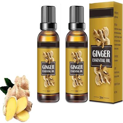 2/3 pcs Lymph Detoxification Ginger Oil, Belly Drainage Ginger Oil, Ginger Oil Lymphatic Drainage Relax Body Massage Liquid (2pcs)